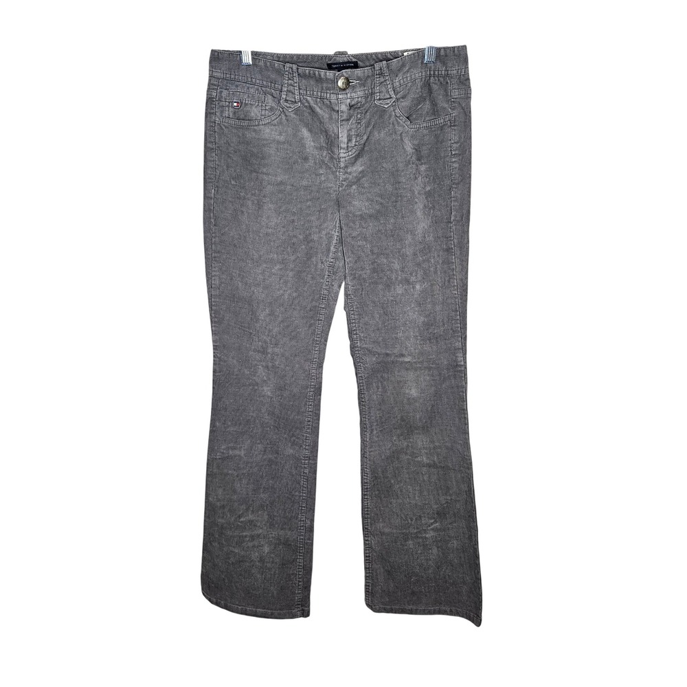 Tommy Hilfiger American Spirit Gray Corduroy Pants Mid Rise Straight Leg Size 6‎